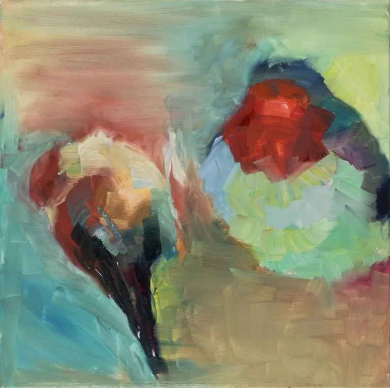 Wróbel i rudzik - olej, oryginał 70×70 cm