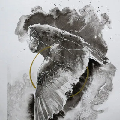 Sowa (D 01) , grafika 24 cm x 30 cm