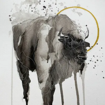 Żubr (D 06), grafika 24 cm x 30 cm