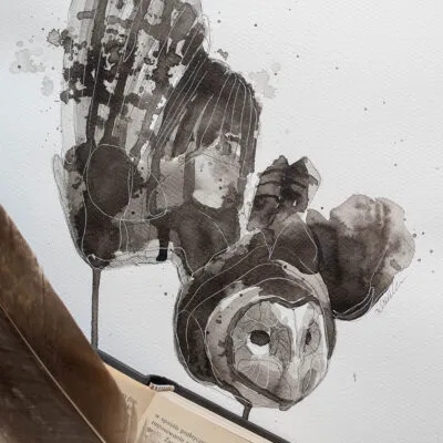 Płomykówka (F 30) grafika 30 cm x 40 cm