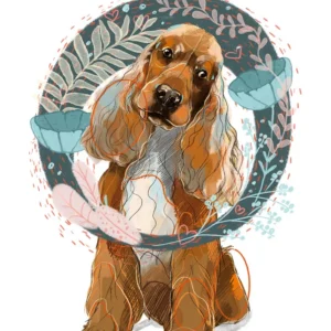 cyfrowy portret rasy- cocker spaniel