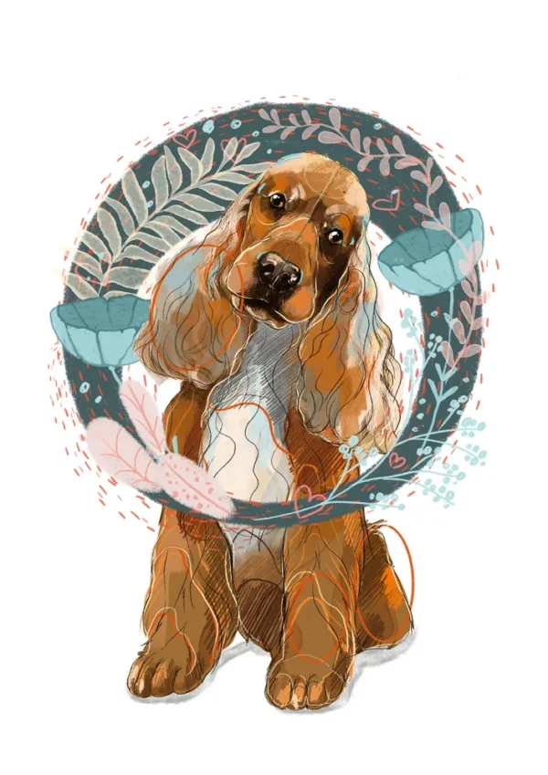Cyfrowy portret rasy- cocker spaniel