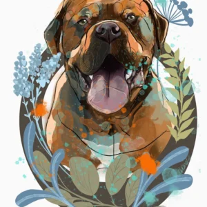 cyfrowy portret rasy- dogue de bordeaux