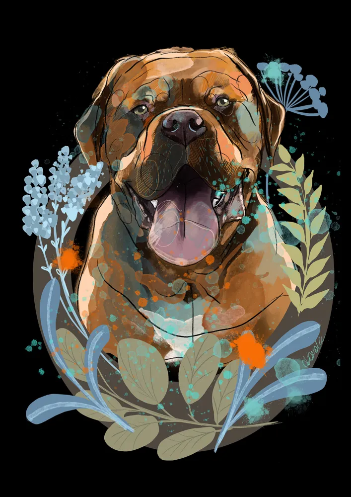 cyfrowy portret rasy- dogue de bordeaux - Image 2