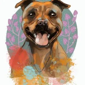 cyfrowy portret rasy-  staffordshire bull terrier