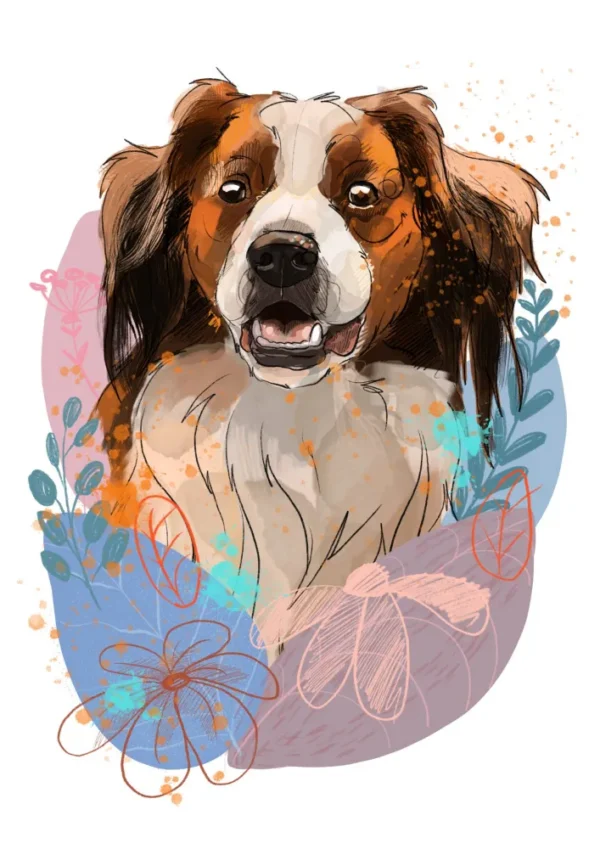 Cyfrowy portret rasy- kooikerhondje