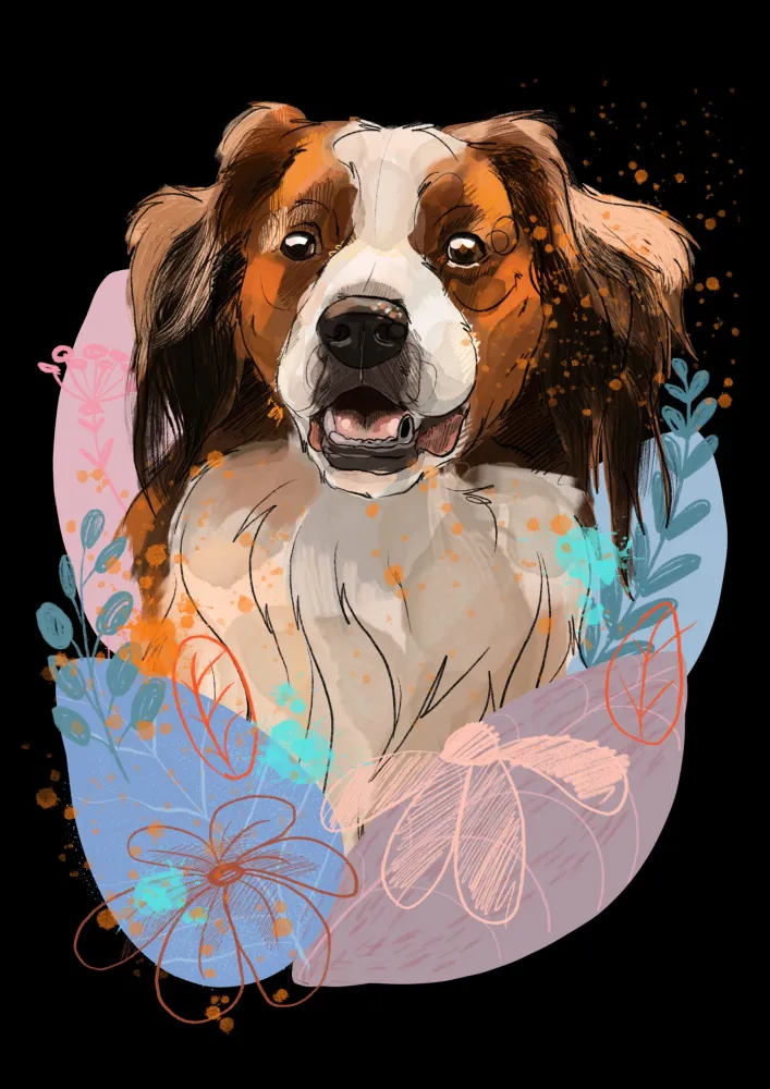 cyfrowy portret rasy- kooikerhondje - Image 2