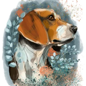 cyfrowy portret rasy-  beagle