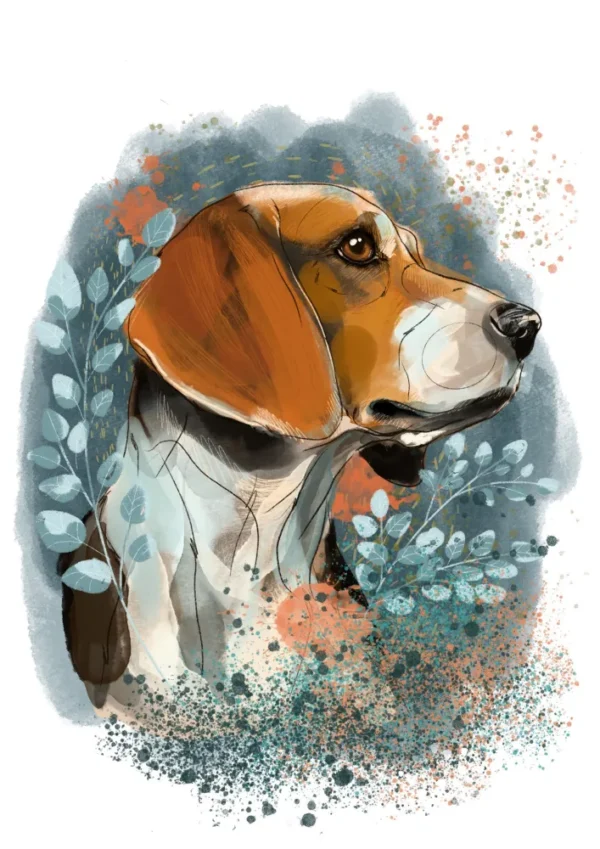Cyfrowy portret rasy- beagle