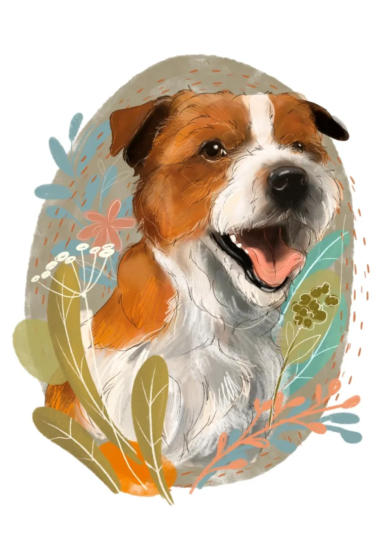 Jack Russell terrier - portret w wersji cyfrowej
